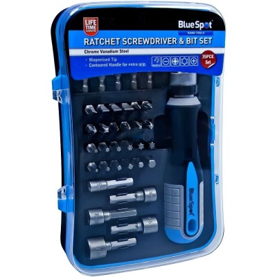 Blue Spot Ratchet Screwdriver Bit and Socket Driver 35pc Set 12618