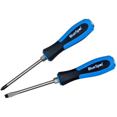 Blue Spot Hammer Through Screwdriver Slotted and PZ2 Twin Pack 12619