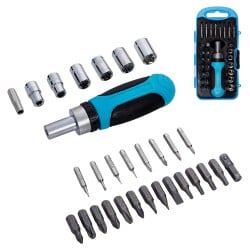 Blue Spot Tools Ratchet Screwdriver Bit and Socket Driver Set 12623