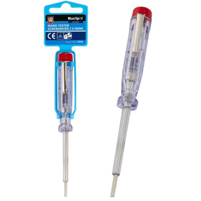 Blue Spot Tools Mains Tester Screwdriver 3mm x 55mm 13546 Bluespot