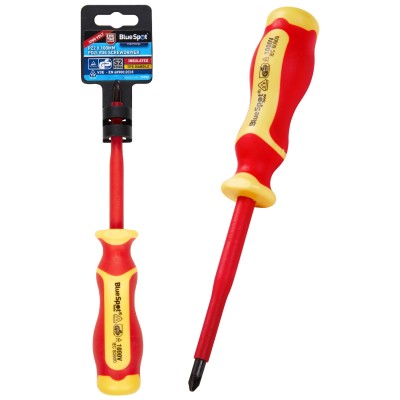 Blue Spot Tools POZI PZ2 x 100mm VDE Electrical Screwdriver 13558 Bluespot