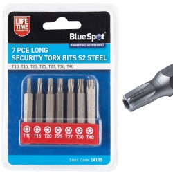 Blue Spot Tools Security Torx 50mm Long Bit Set 14103 Bluespot