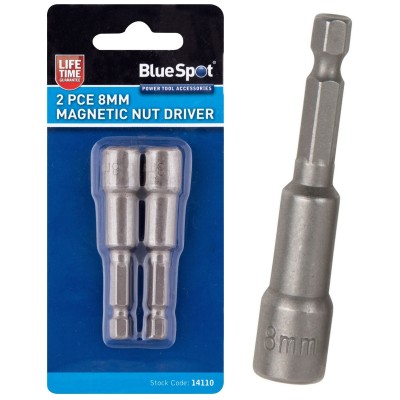Blue Spot Tools Magnetic Hex Drive Nut Driver 8mm 2pk 14110 Bluespot