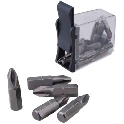 Blue Spot Tools 25pc POZI PZ2 x 25mm Screwdriver Bits in Dispenser 14118 Bluespot
