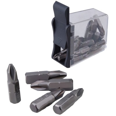 Blue Spot Tools 25pc POZI PZ2 x 25mm Screwdriver Bits in Dispenser 14118 Bluespot