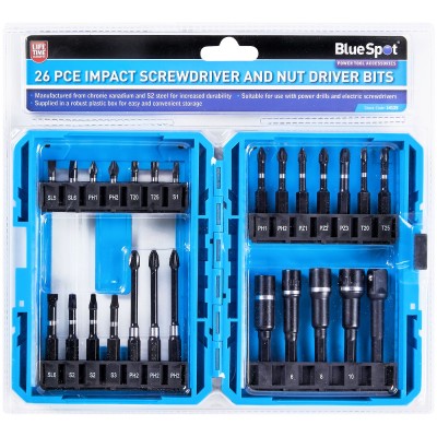 Blue Spot Tools Impact Screwdriver and Nut Driver Bit Set 14125 Bluespot