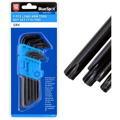 Blue Spot Tools Torx Key Long Arm 9 Piece Set 15305 Bluespot