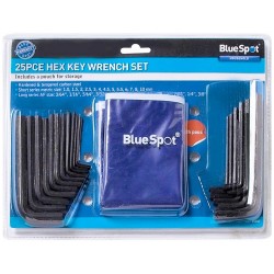 Blue Spot Tools Metric Imperial Hex Key Wrench 25pc Set 15307 Bluespot