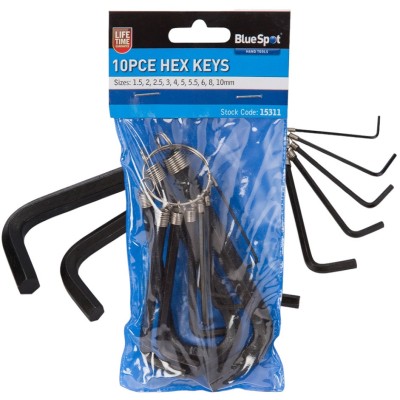 Blue Spot Tools Metric Hex Key 10pc Set 15311 Bluespot