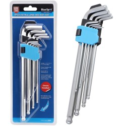 Blue Spot Long Hex Allen Key Ball End 9pc Set 1.5mm to 10mm 15362