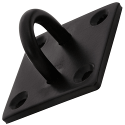 Blue Spot Tools Ironmongery 50mm x 50mm Black Powder Coated Wall Anchor Plate Staple 78071