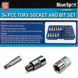 Blue Spot Tools 34pc Torx Socket and Bit Set T10-T60 E4-E20 01544A