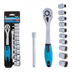 Blue Spot Tools 3/8 inch Socket Set and Ratchet on Rail 01502 3/8"