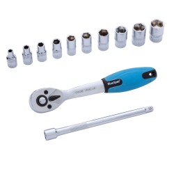 Blue Spot 1/4 inch Socket Set and Ratchet On Rail 01504 1/4"