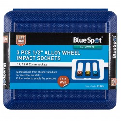 Blue Spot Tools 3Pc 1/2 Inch Alloy Wheel Nut Impact Socket Set 01545 Bluespot