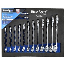 Blue Spot Stubby Mechanics Combination Spanner 14pc Set in EVA Foam 04114