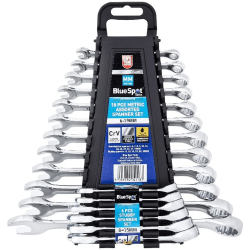 Blue Spot Tools 18 Piece Metric Mixed Combination Spanner Set (6-19mm) 04118