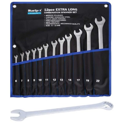 Blue Spot Tools Extra Long Combination Spanner Set 04124