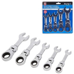 Blue Spot Stubby Hinged Flexible Head Ratchet Spanner Set 04314 Combination