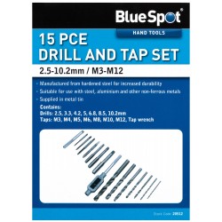 Blue Spot Tools Drill and Tap 15 Piece Thread Set 20512 Bluespot