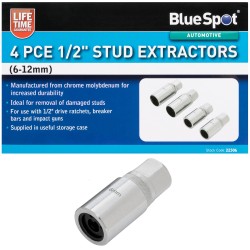 Blue Spot Tools 1/2 Inch Stud Extractors 4pc Set 22306 Bluespot 