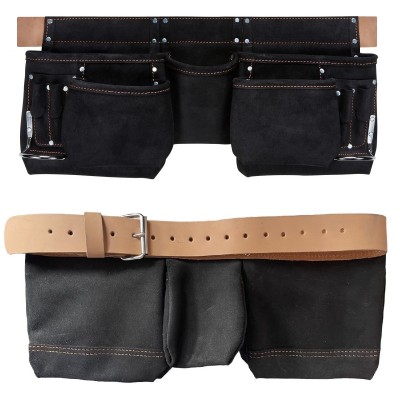 Blue Spot Tools Pro Split Leather Double 5 Pouch Tool Belt 16331