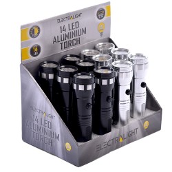 Electralight 14 LED Aluminium Torch inc Batteries 65248 Bluespot