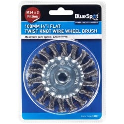 Blue Spot Tools 100mm Flat Twist Knot Wire Wheel Brush 19217 Bluespot