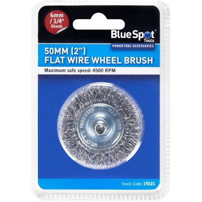 Blue Spot Tools 50mm Flat Crimped Wire Wheel Brush 19221 Bluespot