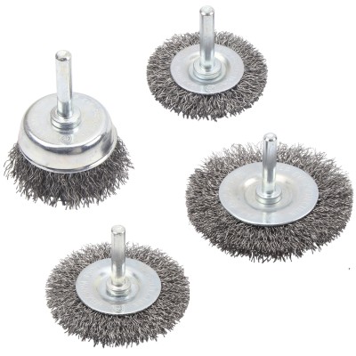 Blue Spot Tools Spindle Wire Cup And Wheel Brush 4pc Mixed Set 19224