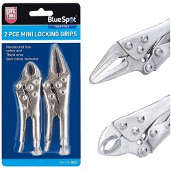 Blue Spot Tools Long Nose and Curved Small Locking Pliers Twin Pack 06525