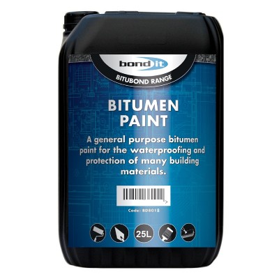 Bond It Bitumen Black Paint 25 Litre Bitubond BDB018