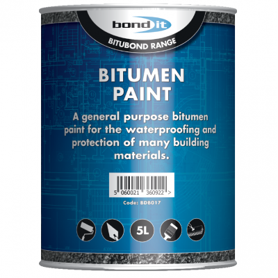 Bond It Bitumen Black Paint 5 Litre Bitubond BDB017