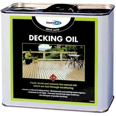Bond It Drive Alive Decking Oil Garden Wood Natural Finish 2.5 Litre BDDOC2