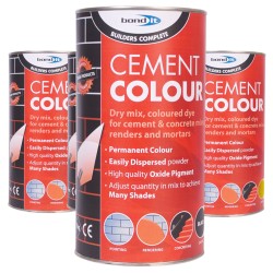 Bond it Powder Mortar Tone Cement Dye Colouring 1Kg Black Brown Red Yellow Buff
