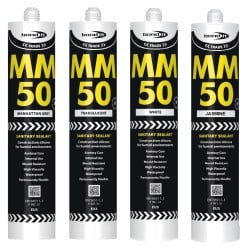 Bond It Trade MM50 Acetoxy Sanitary Sealant White Clear Grey or Jasmin