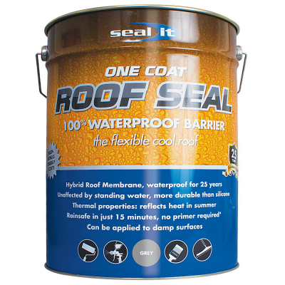 Seal It Roof Seal Waterproof Liquid Roof Coating Compound Grey 20L BDSIR20GR