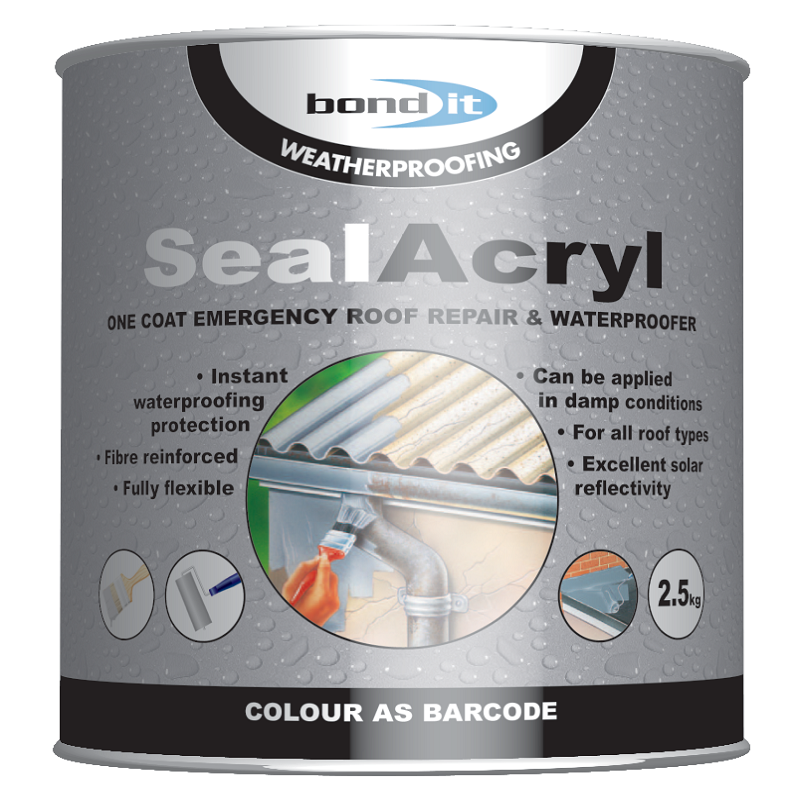 Bond It Sealacryl 5kg grey Fibre Reinforced Roof Coating SA5GR ...