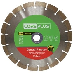 CorePlus 230mm Diamond Masonry Cutting 9 inch Grinder Blade Single CORDBTT12230
