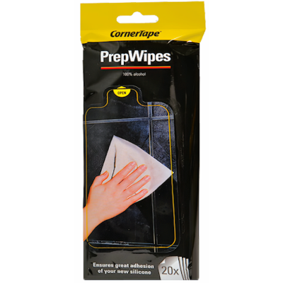 CornerTape Silicone Sealant Preparation Alcohol Cleaning Wipes Pack 20
