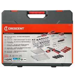 Crescent 6 Point Metric Socket Spanner Mechanics Tool  110 Piece Set