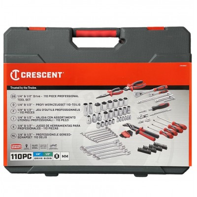 Crescent 6 Point Metric Socket Spanner Mechanics Tool  110 Piece Set