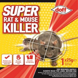 Doff Super Rat and Mouse Killer II Bait Refill Pack of 1 - 25g F-QA-025-DOF