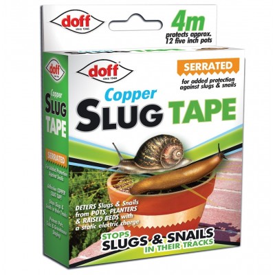 Doff Slugs Be Gone Copper Plant Pot Slug Snail Barrier Tape 4m DP1020