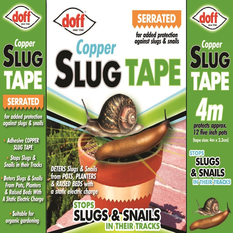 Doff Slugs Be Gone Copper Plant Pot Slug Snail Barrier Tape 4m DP1020
