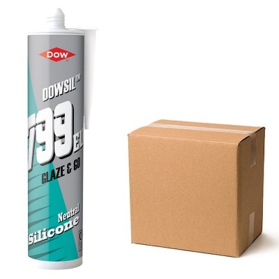 Dow Dowsil 799 Plastic Glass Polycarbonate Silicone Sealant Trade Box 12