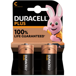 DURACELL Plus C + 100% Extra Life Battery 2 Pack S18711