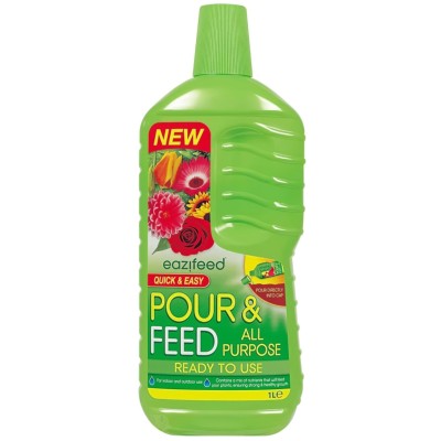 Eazifeed Pour & Feed All Purpose Liquid Plant Flower Vegetable Flower Fertiliser 1 Litre EZ020