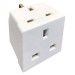 Elpine Benross 2 way 13A socket Electric Wall Plug Adaptor 451202