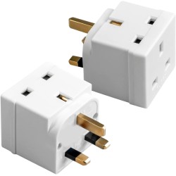 Elpine Benross 2 way 13A socket Electric Wall Plug Adaptor 451202